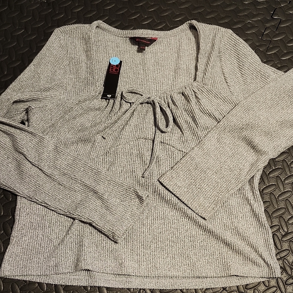 NWT No Boundaries Gray Long Sleeve Top Size XXL